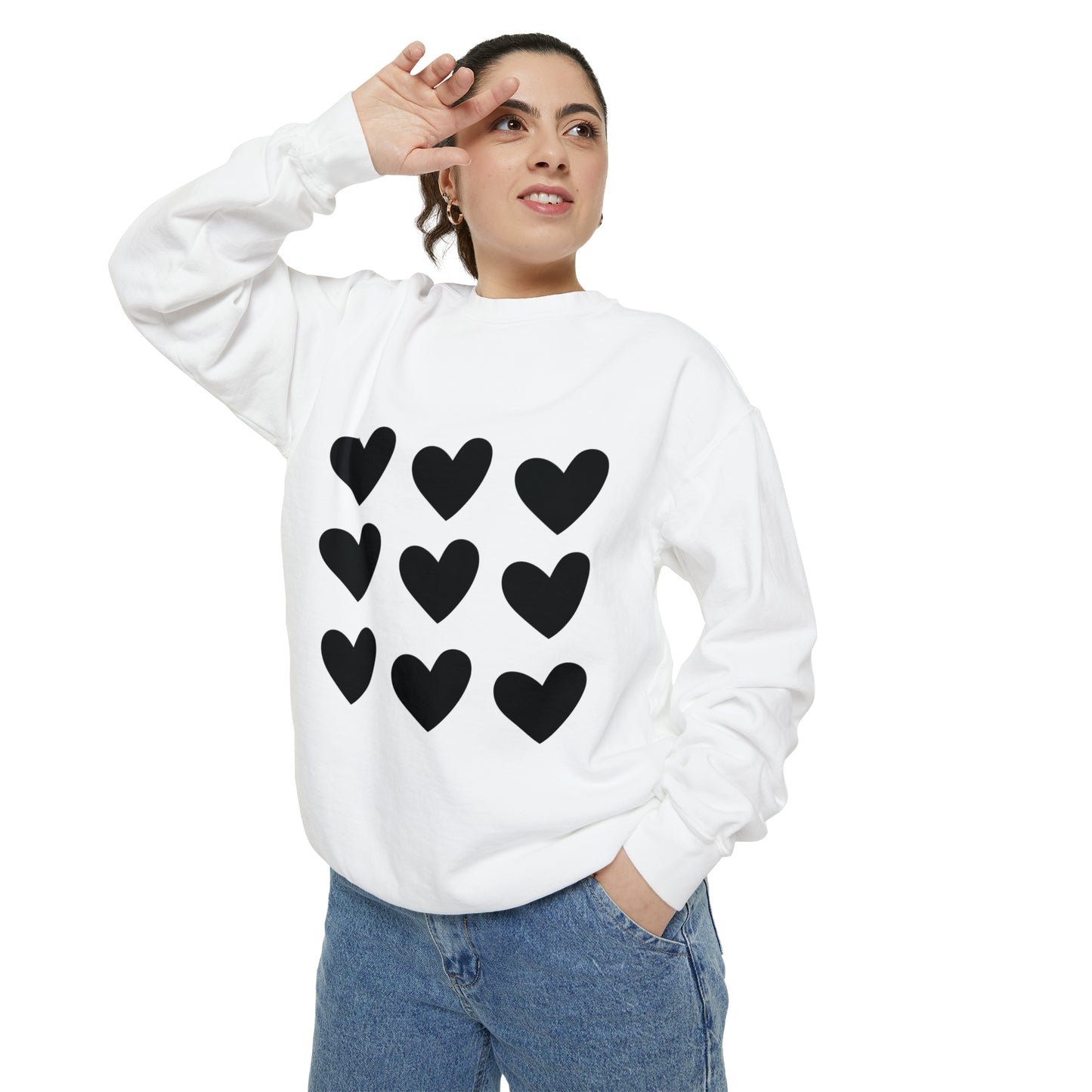 Valentines Day Women Sweatshirt Graphic Print Love Hearts